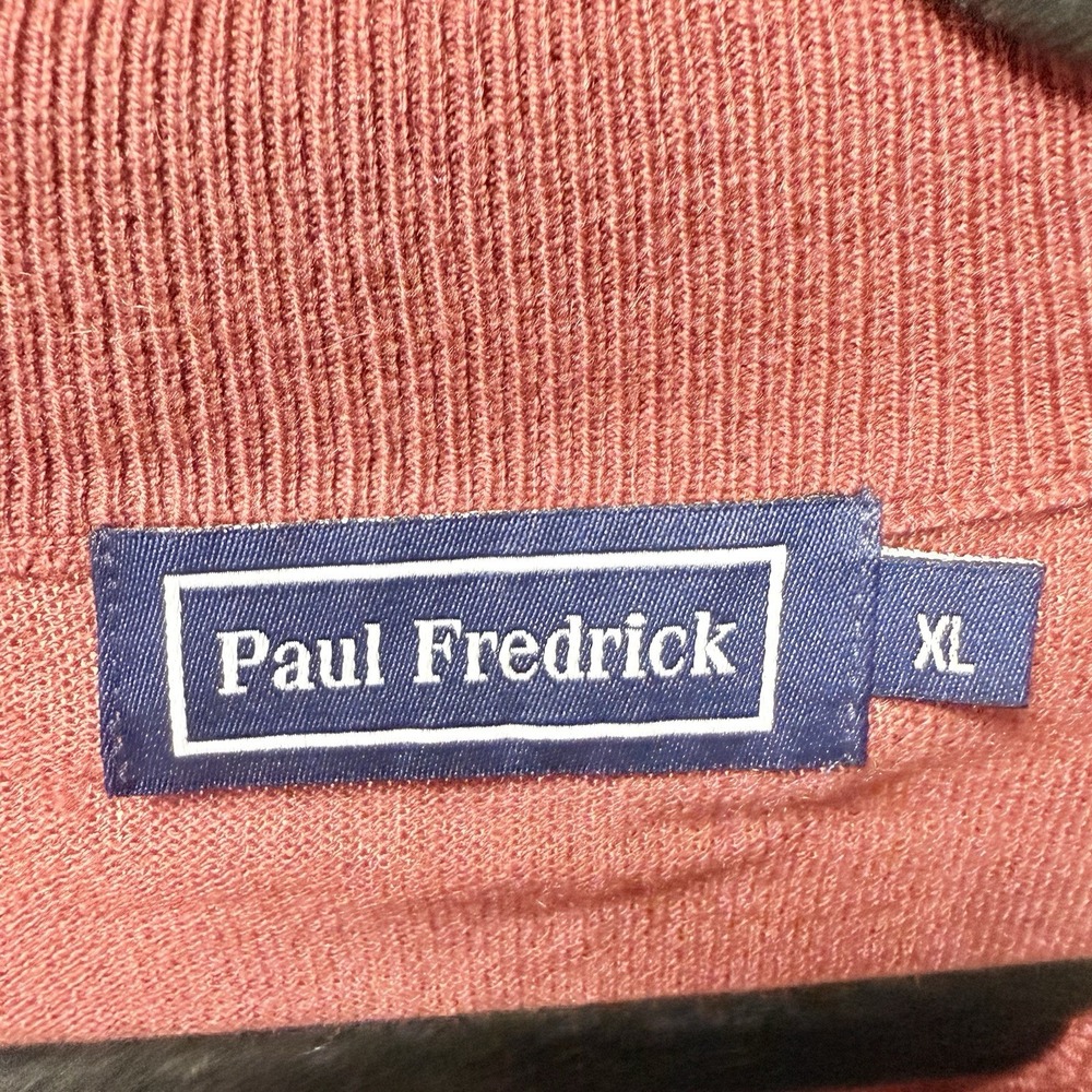 Paul Fredrick Mens Zip Neck Sweater Vest Red XL Sleeveless Knit Casual‎ - Picture 2 of 6